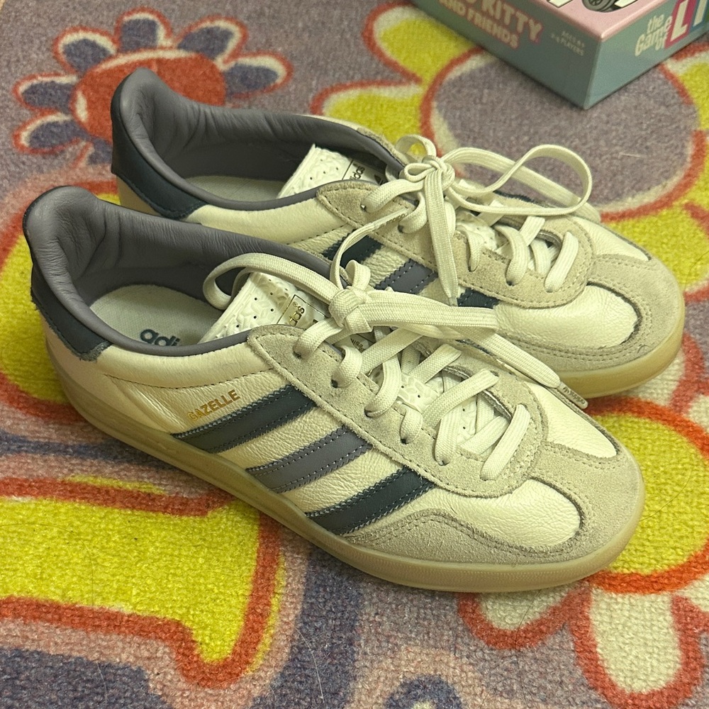 Adidas Gazelle light blue Cream and Gray Sneakers